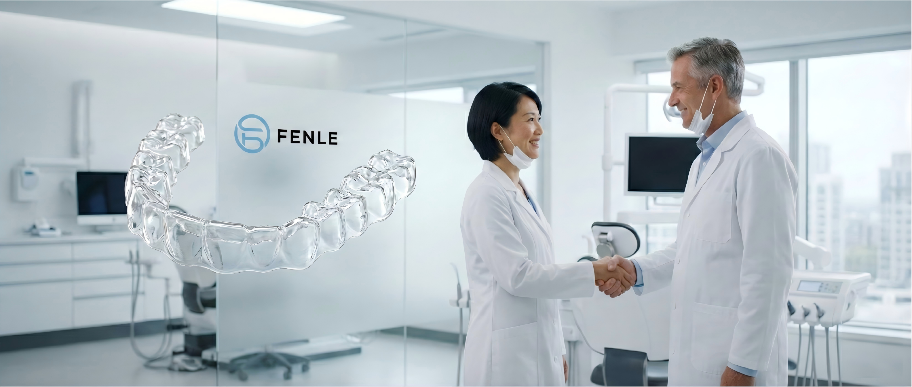 Scaling My Multi-Clinic Group: How I Solved the Aligner Bottleneck with FENLE - dental professionals interacting.