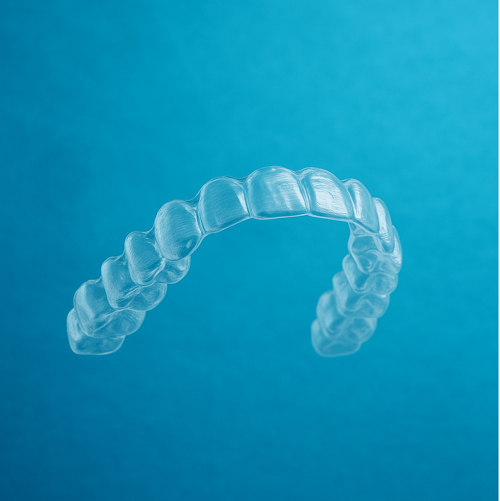 Aligner for discreet and comfortable teeth straightening, crafted from clean and safe materials.
