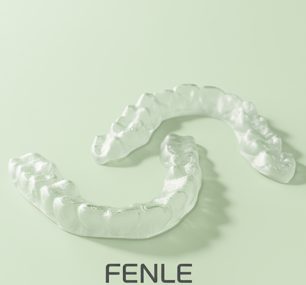 Clear Retainer by FENLE, ultra-transparent and durable, designed to prevent teeth shifting.