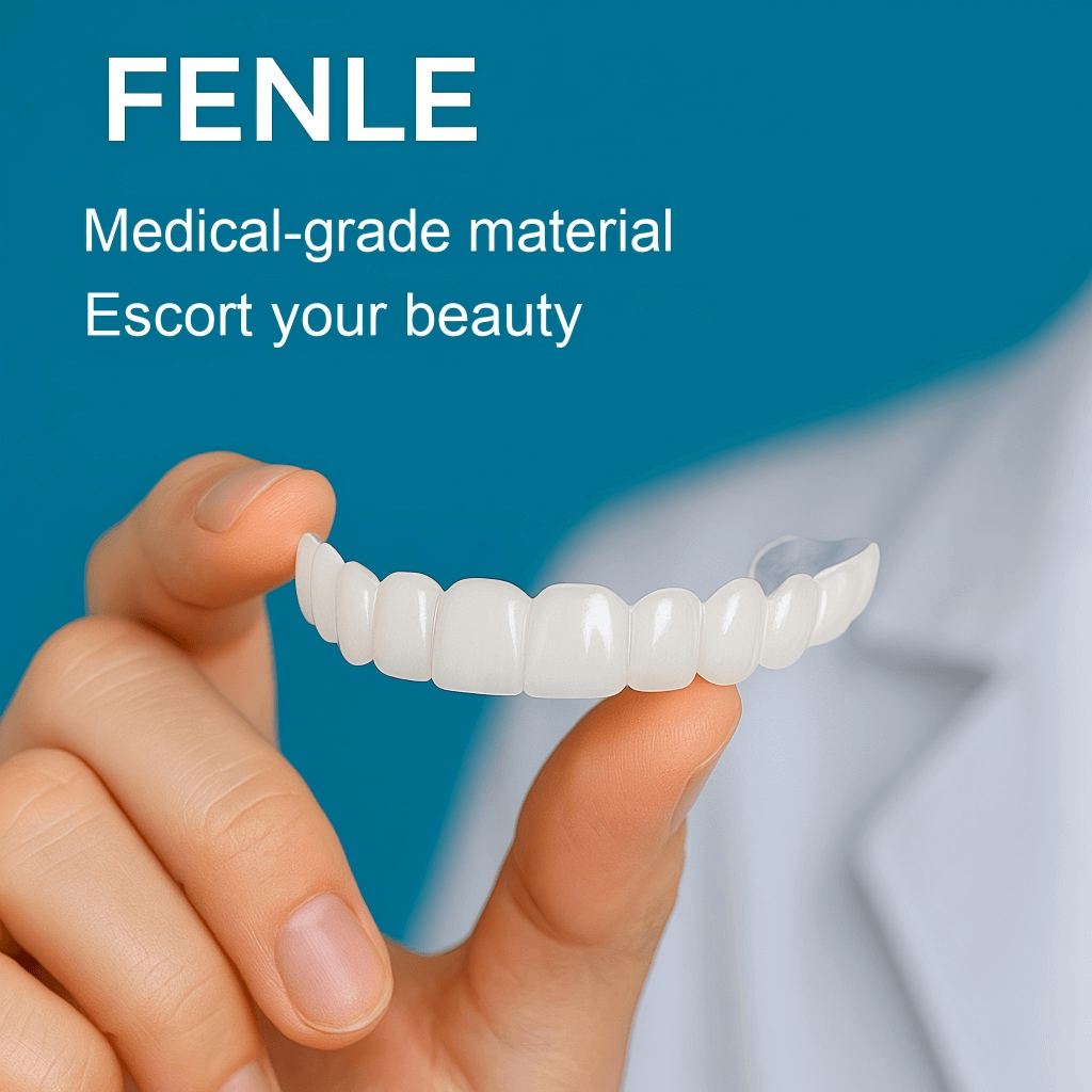 Decorative Veneer held by a hand, showcasing its medical-grade material for cosmetic teeth restoration.